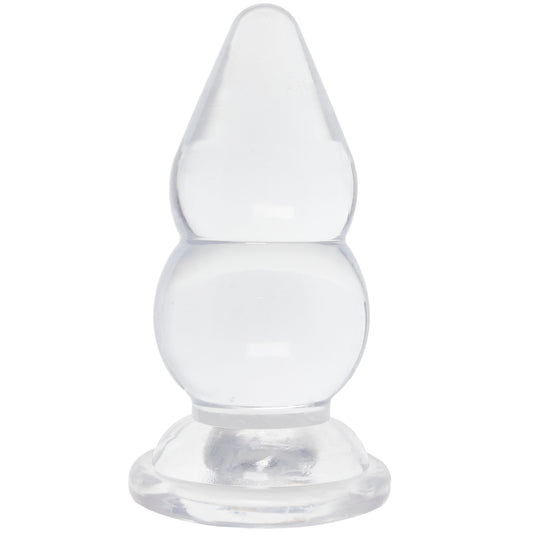 Crystal Jellies 6 Inch Double Pop Butt Plug in Clear