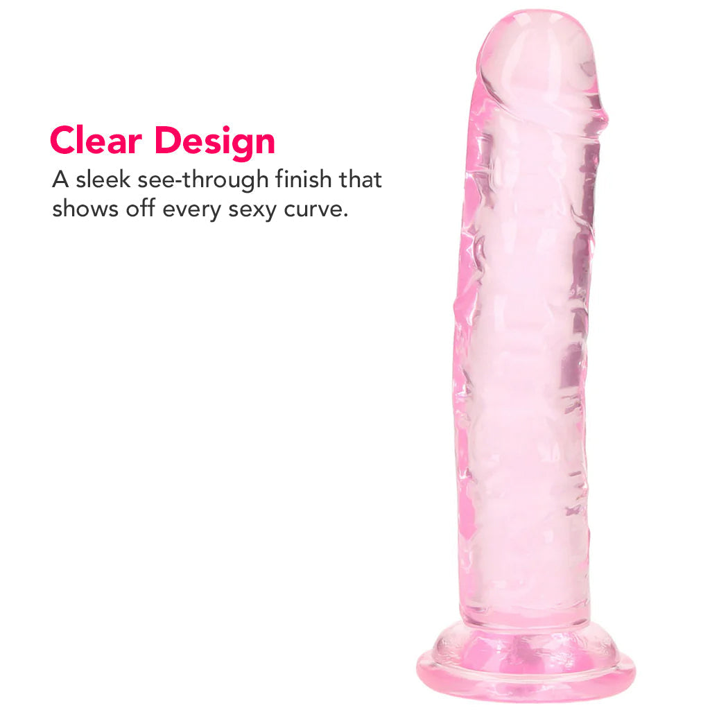 RealRock Crystal Clear Jelly 6 Inch Dildo in Pink