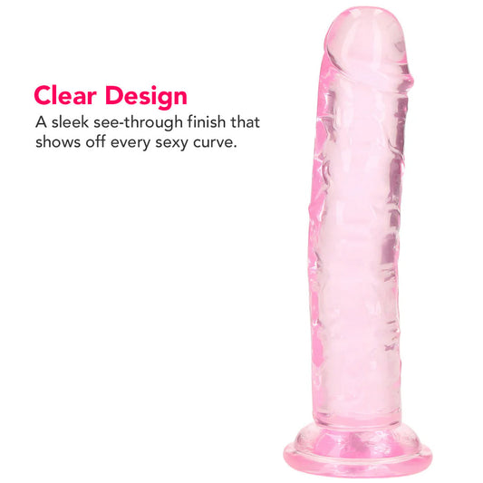 RealRock Crystal Clear Jelly 6 Inch Dildo in Pink