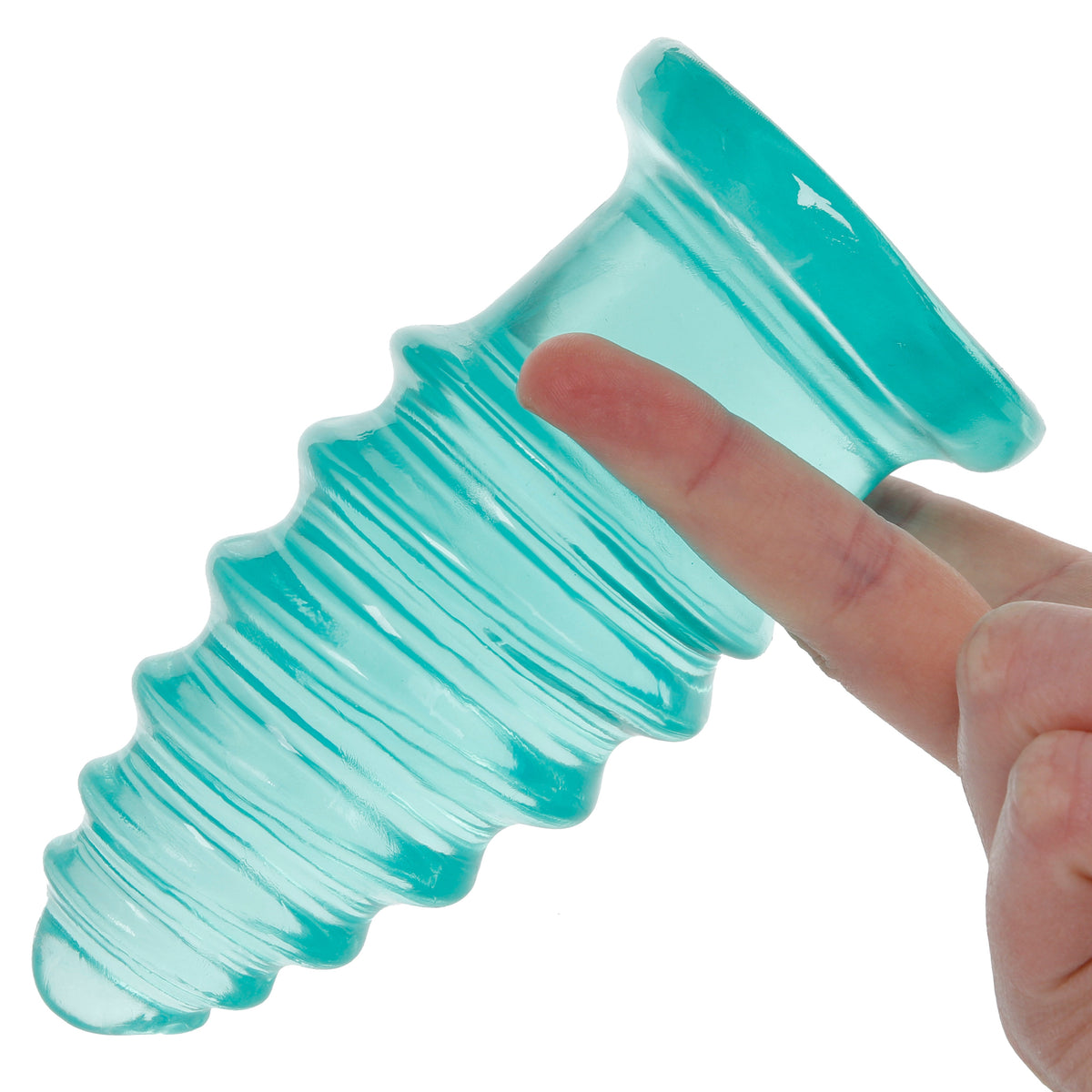 Crystal Jellies 6 Inch Anal Twist Butt Plug in Teal