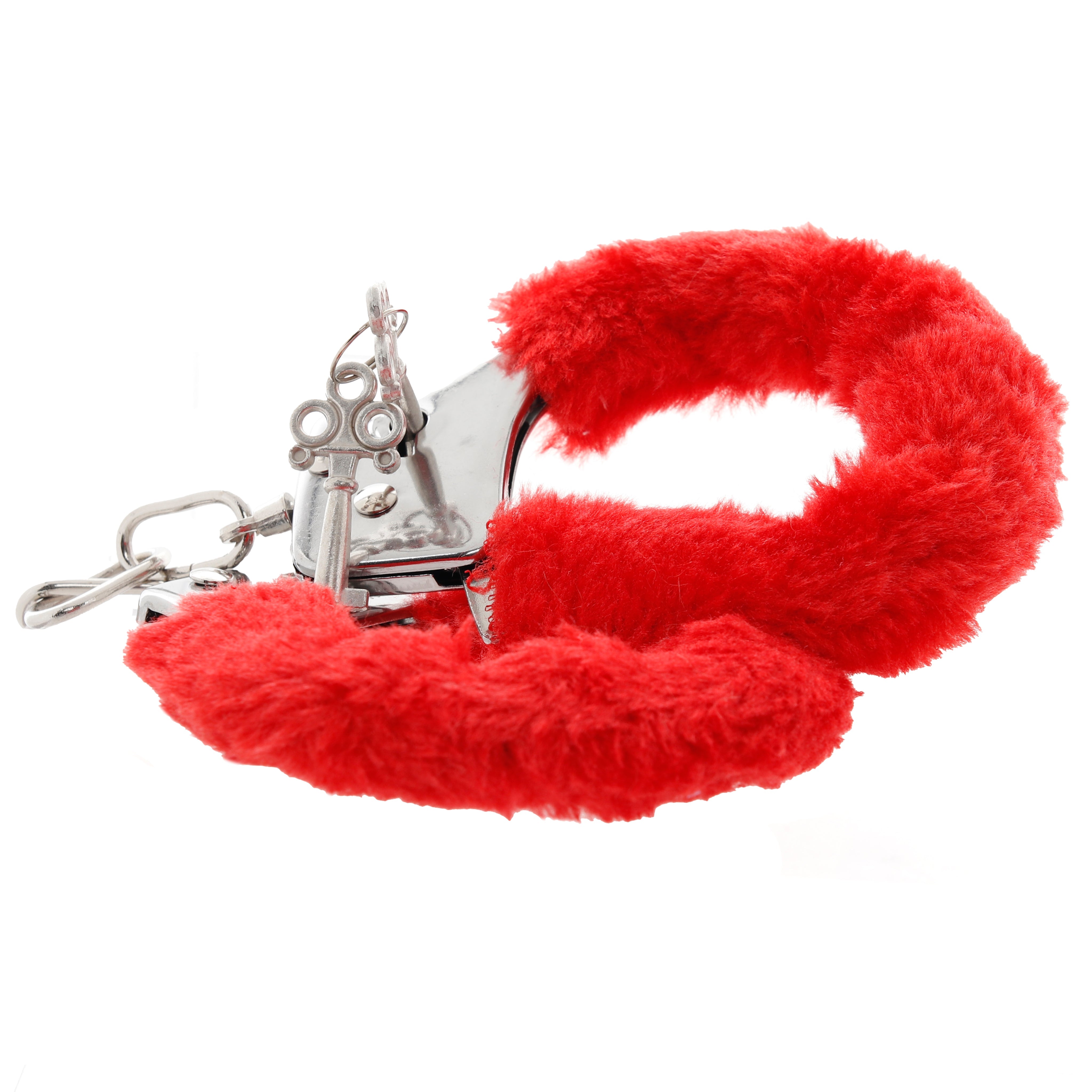 Furry Hand Cuffs in Red
