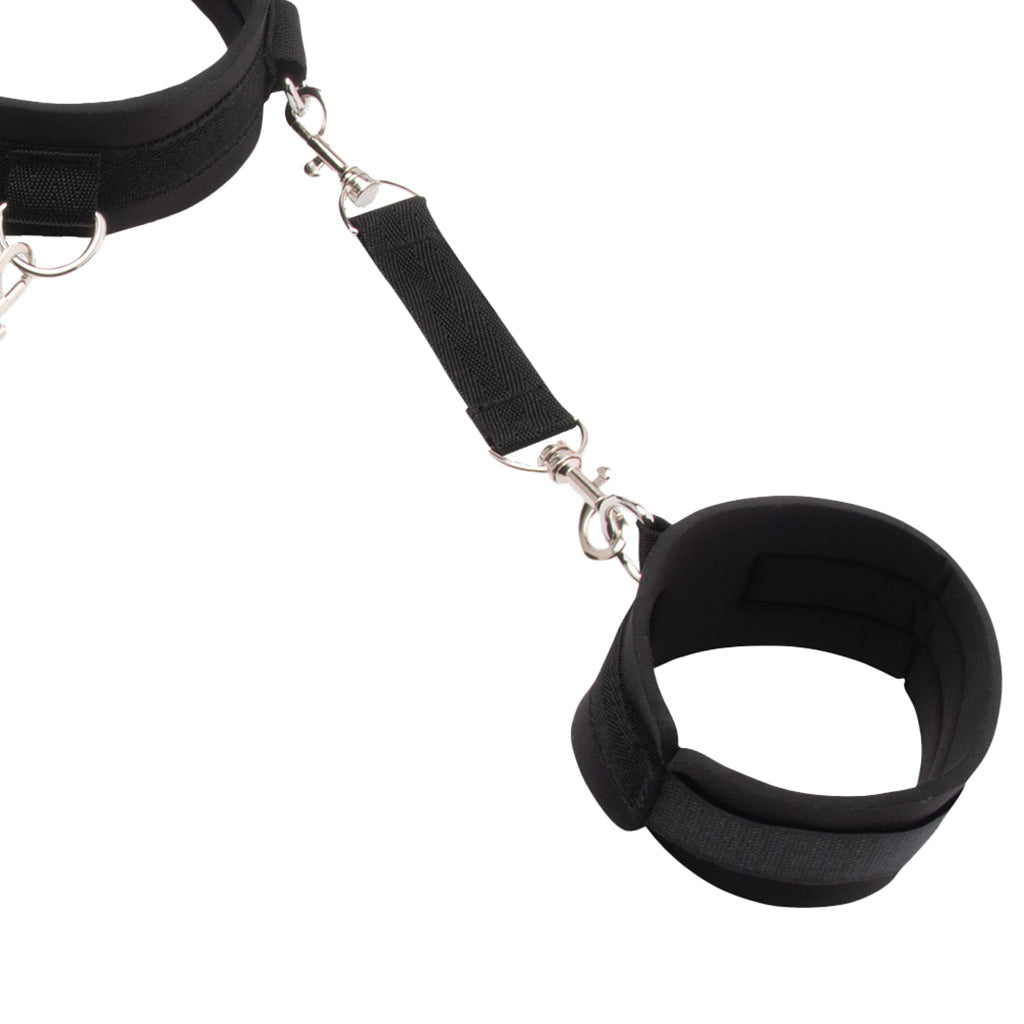 Lux Fetish Opulent BDSM Collar & Leash Set with Removable Adjustable Cuffs