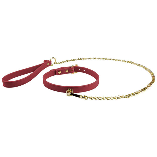 Temptasia Andor Silicone Collar & Leash in Red