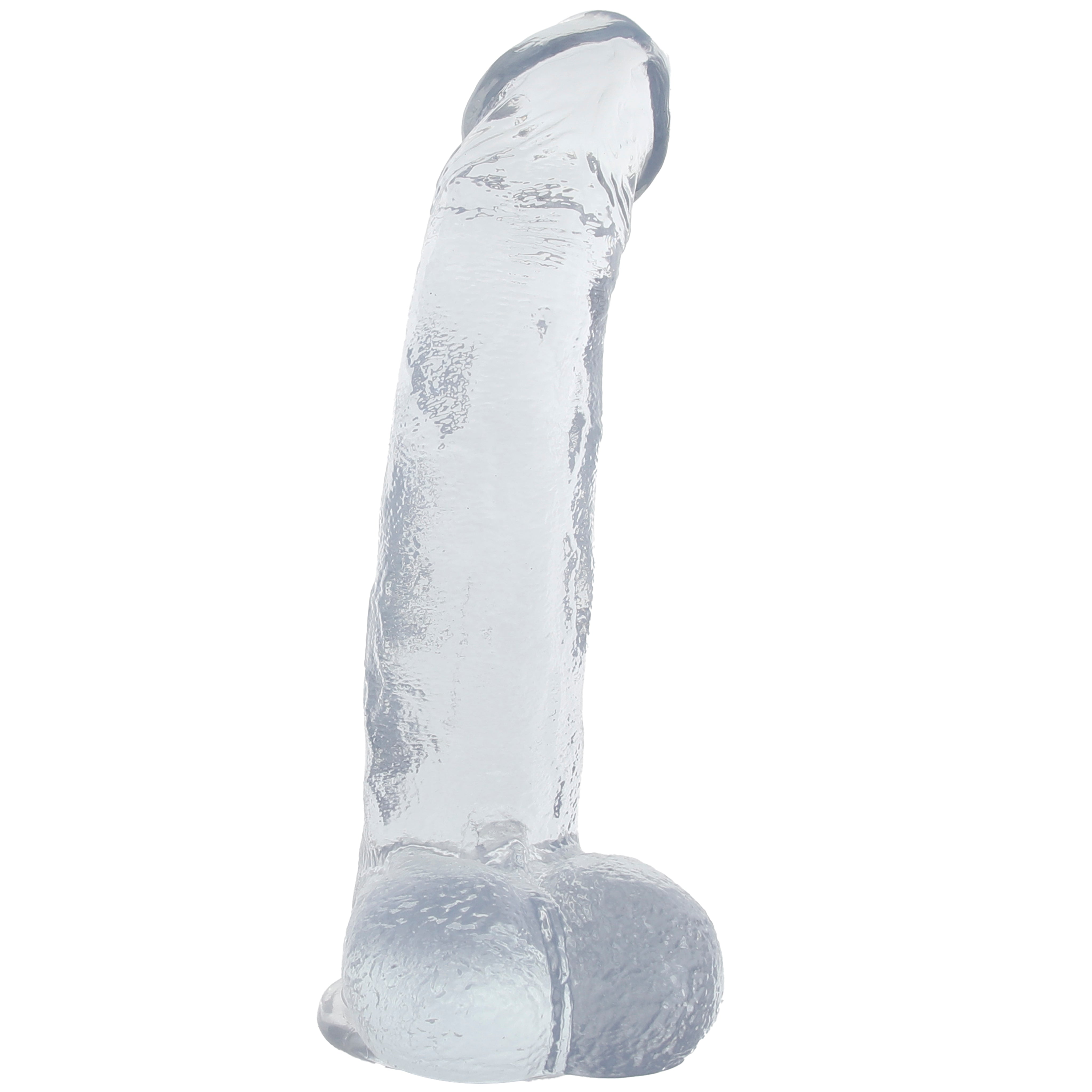Crystal Jellies 8-Inch Curved Ballsy Dildo | Realistic TPE for Targeted G-Spot & Prostate Pleasure