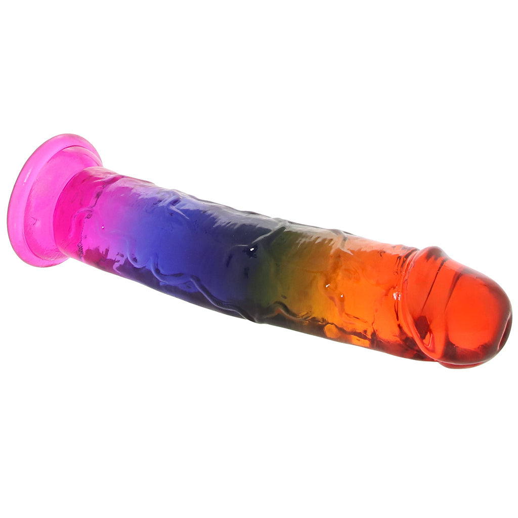 Crystal Jellies 7.5 Inch Classic Dildo in Rainbow