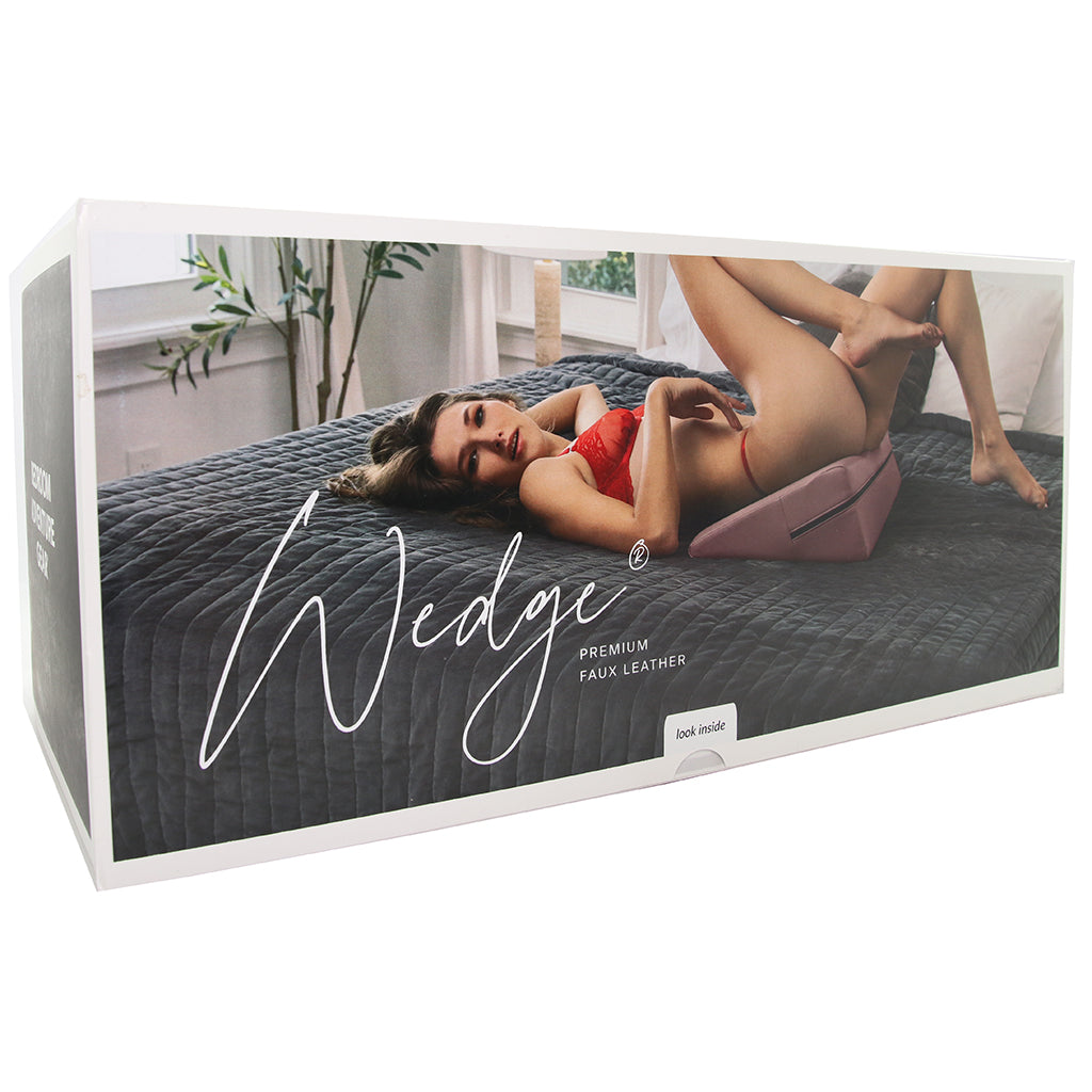 Wedge Premium Faux Leather Sex Pillow in Passion Pink