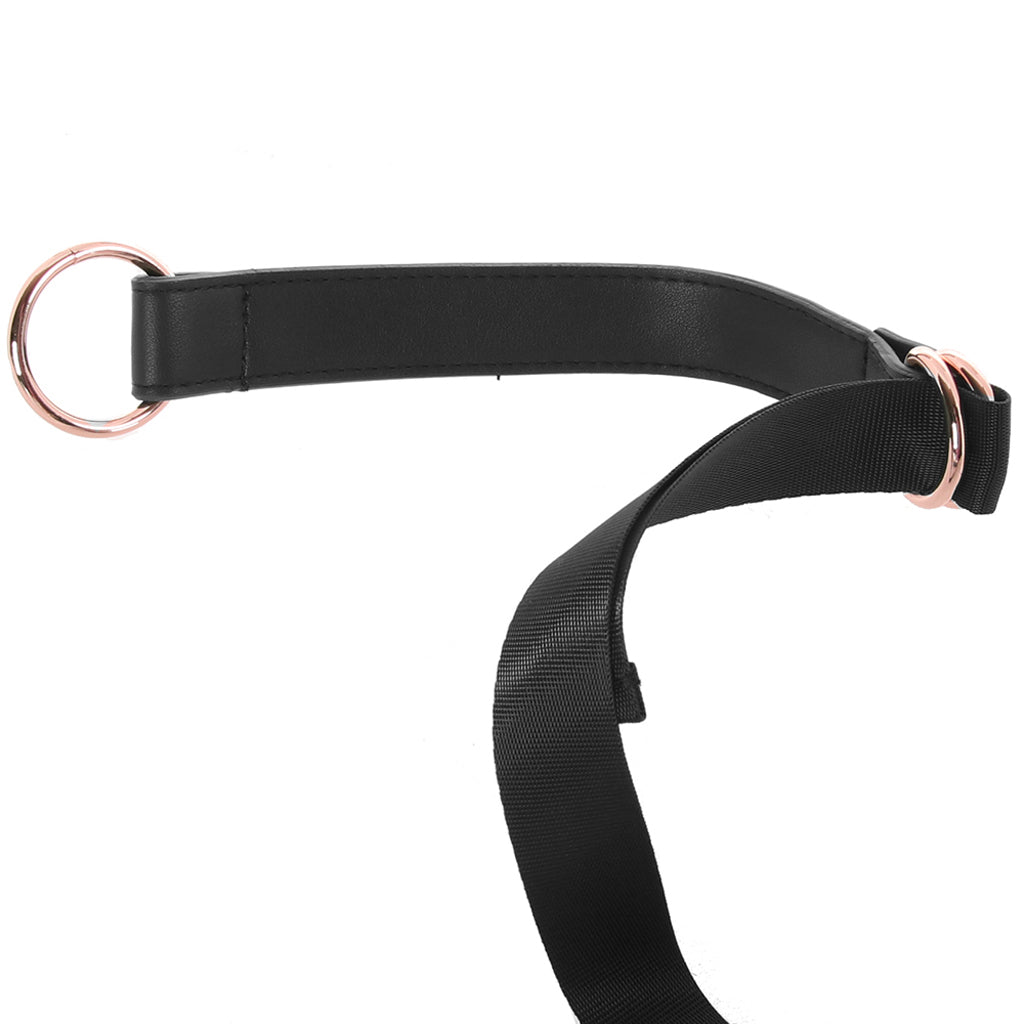 Bondage Couture Rose Gold Tie Down Straps: Luxurious Vegan Leather Restraints for Exquisite Play