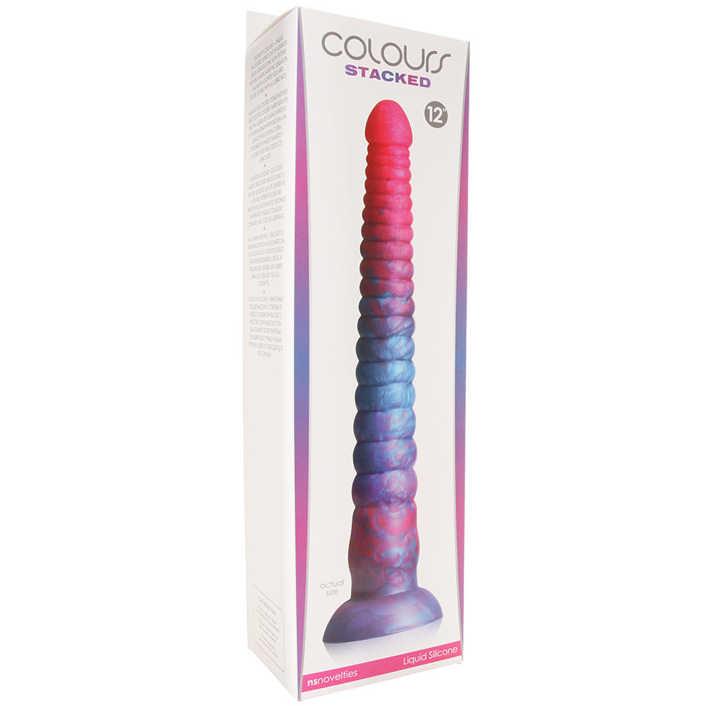 Colours Stacked 12 Inch Dildo in Pink/Blue