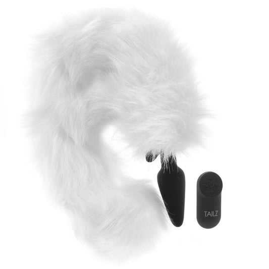 Tailz Tailz White Fox Remote Vibrating Anal Plug - Vibrators - HoneyHugs Canada