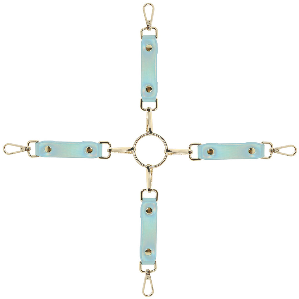 Elevate Your Play: Ouch! Paris Blue Hogtie Connectors – Luxurious Vegan Leather Restraint