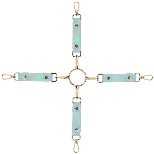 Elevate Your Play: Ouch! Paris Blue Hogtie Connectors – Luxurious Vegan Leather Restraint