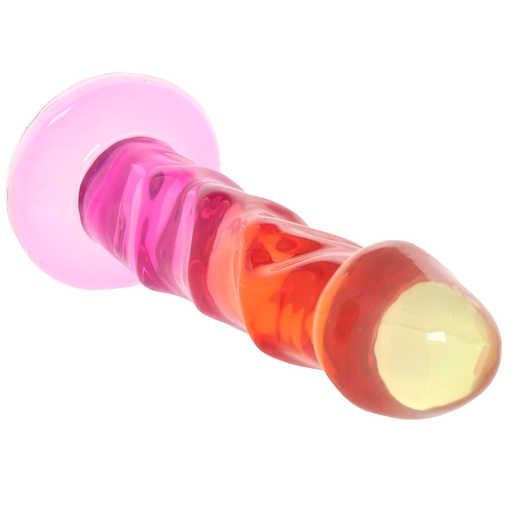 Crystal Jellies 7.5 Inch Ripple Classic Dildo in Rainbow