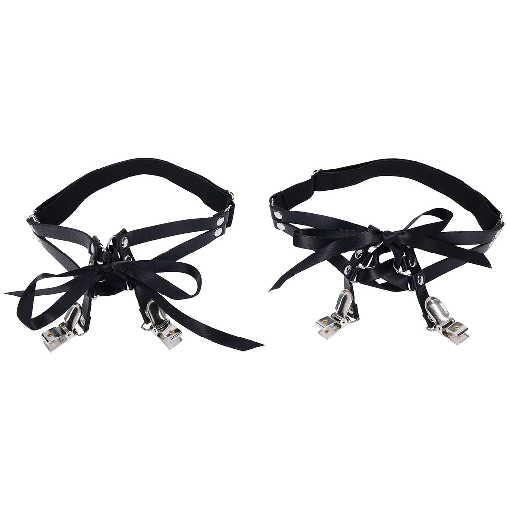 Sex & Mischief Laced Garters | Seductive Faux Leather Thigh Harness