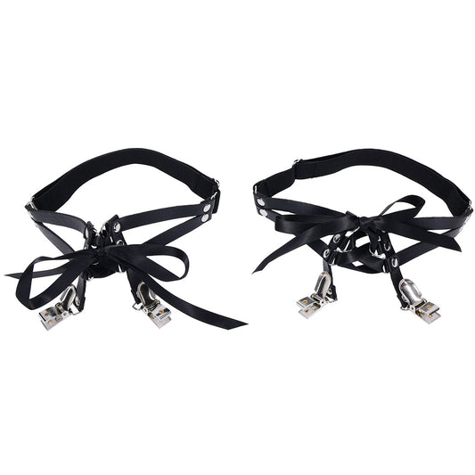 Sex & Mischief Laced Garters | Seductive Faux Leather Thigh Harness