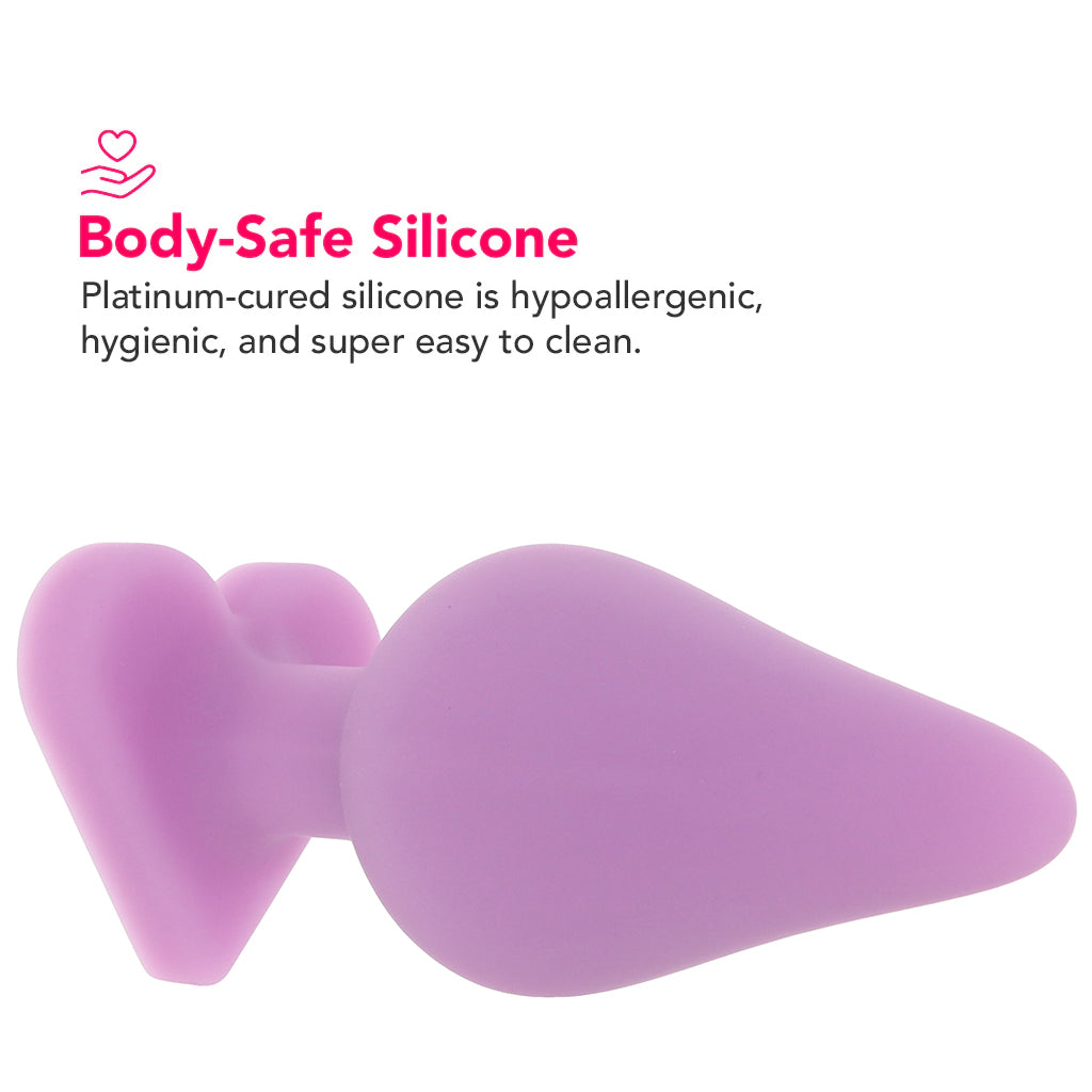 Blush Candy Hearts 'F**k Me' Medium Butt Plug in Purple – Sweet Anal Sensation