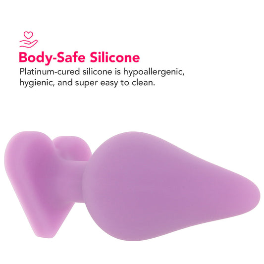 Blush Candy Hearts 'F**k Me' Medium Butt Plug in Purple – Sweet Anal Sensation