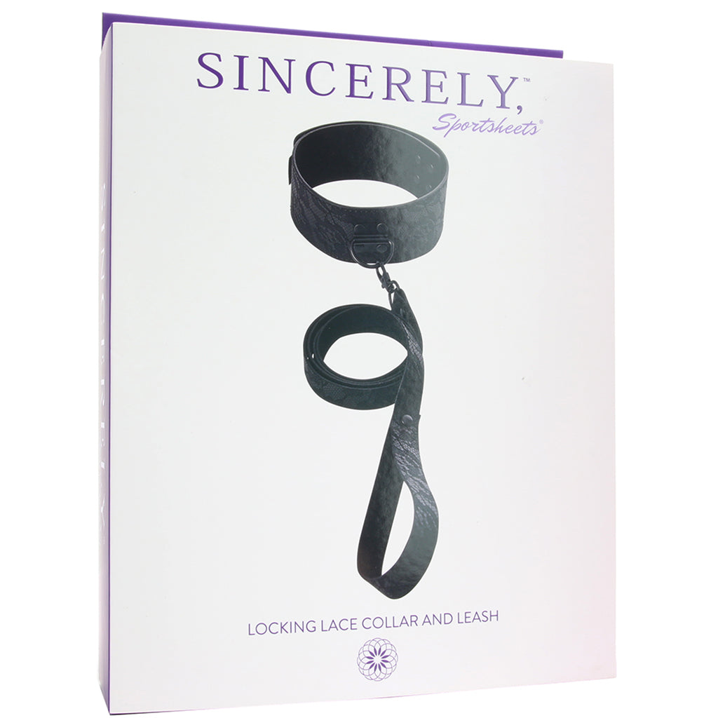 Sincerely Locking Lace Leash and Collar in Black