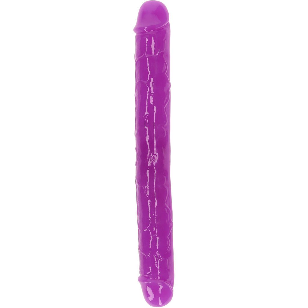 RealRock Glow In The Dark 12 Inch Double Dildo in Purple