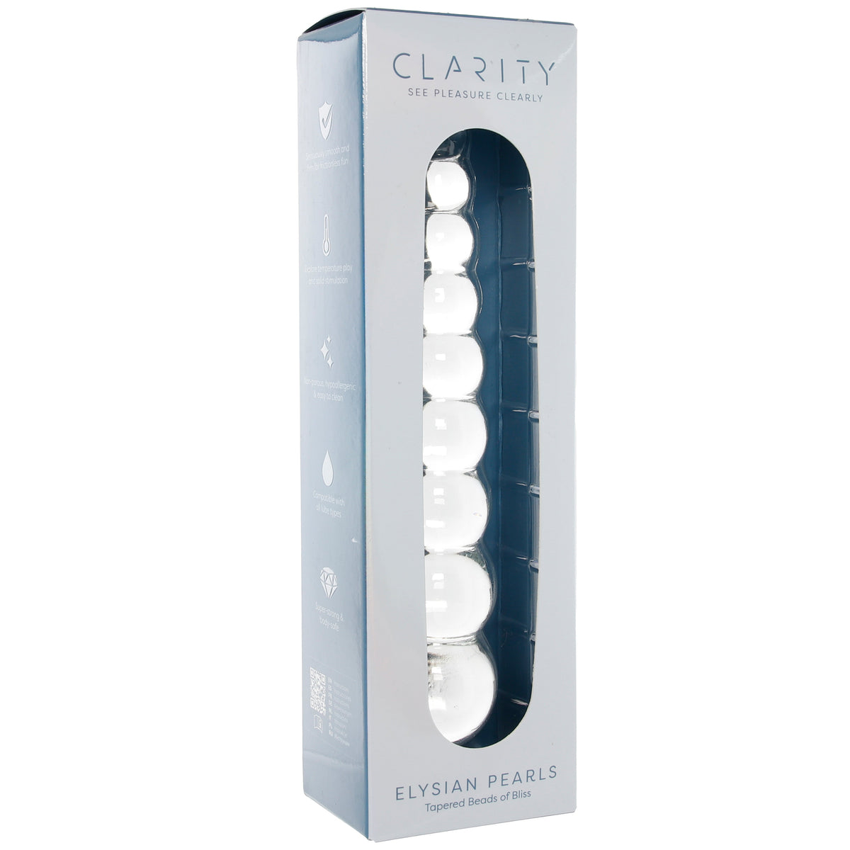 Clarity Elysian Pearls Beaded Glass Dildo