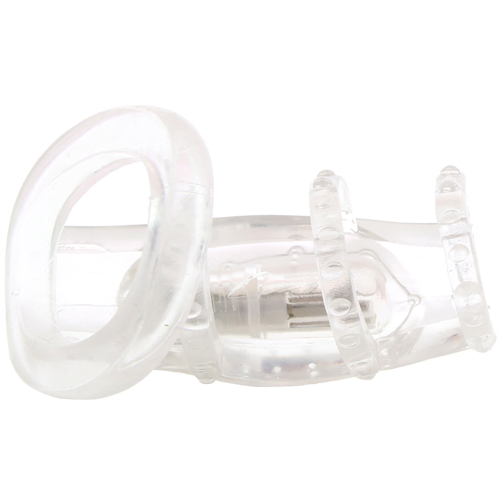 Dr. Love's Dr. Love's Zinger Vibrating Cock Cage in Clear - Vibrators - HoneyHugs Canada (View 4)