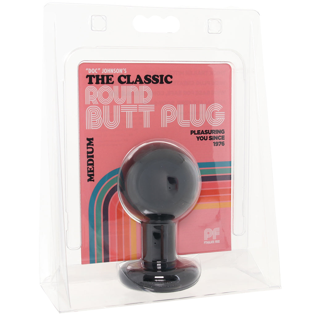 Round Butt Plug Medium in Black