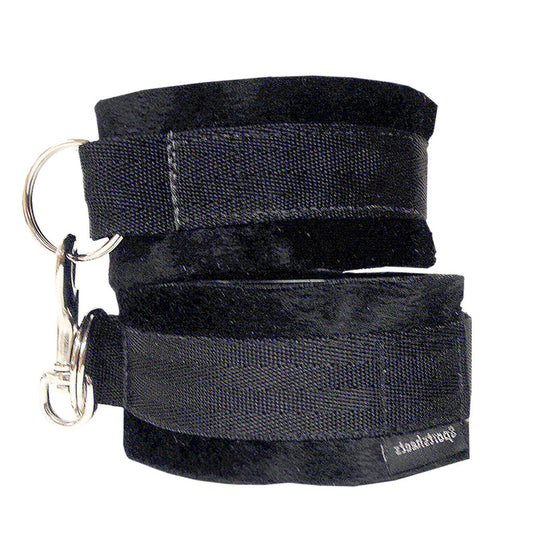 Sleek & Sensual: Sportsheets Soft Cuffs Black - Plush Velvet Wrist Restraints