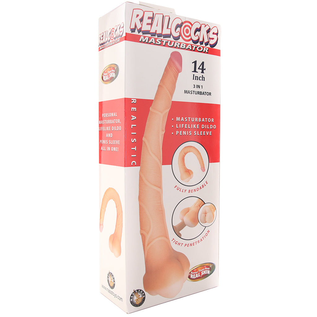 Nasstoys Real Cocks 14 Inch Masturbator and Dildo in White - Male Masturbators - HoneyHugs Canada (View 6)