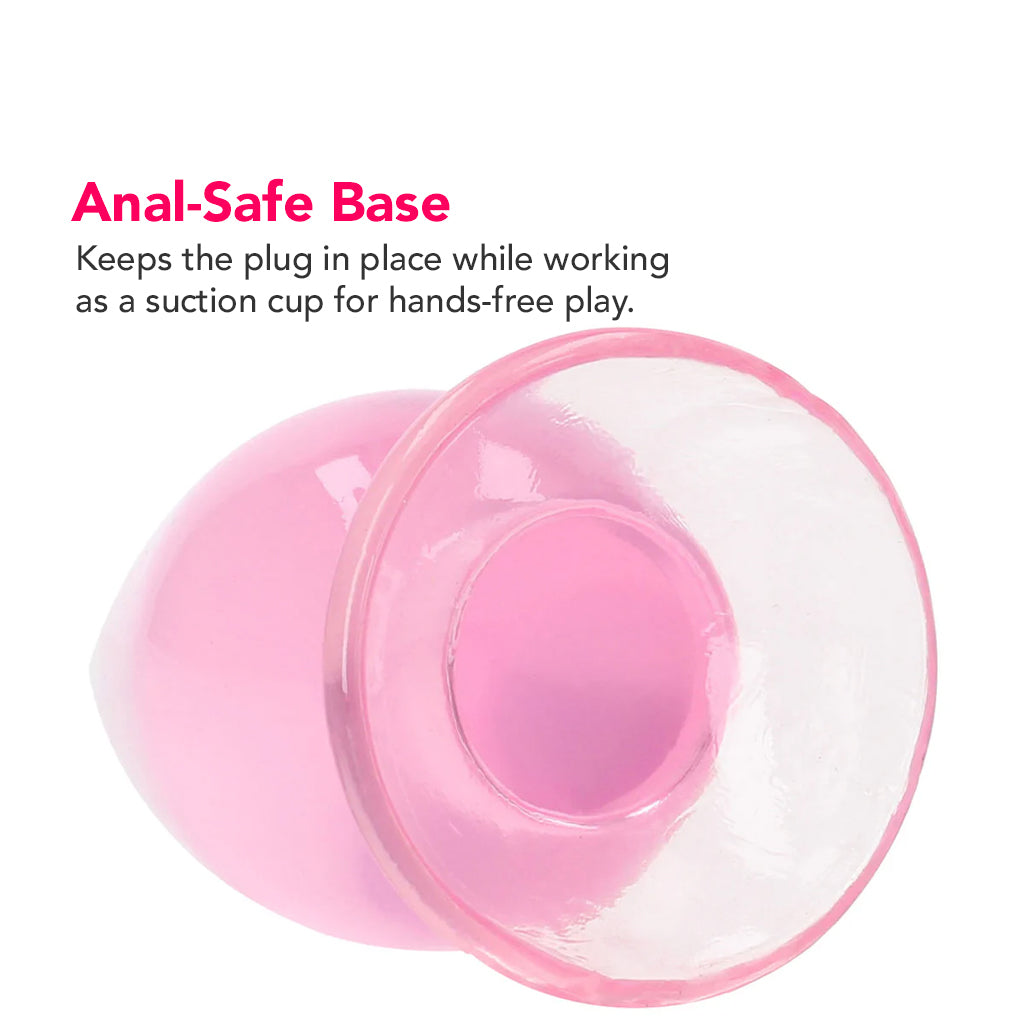 RealRock Crystal Clear Jelly 4.5 Inch Butt Plug in Pink