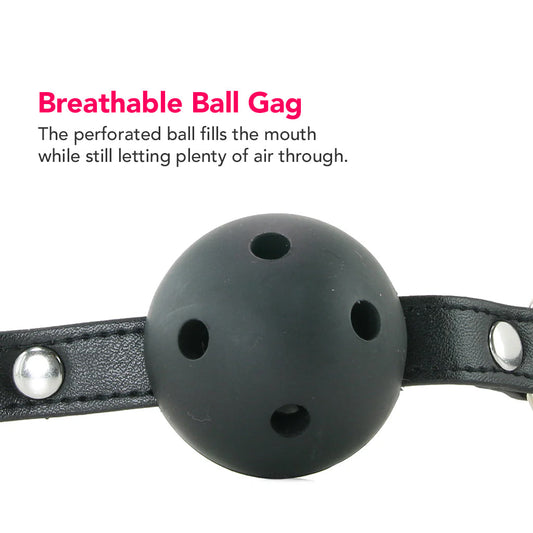 Ouch! Black Ball Gag: Exquisite Faux Leather Oral Restraint for Intense Play