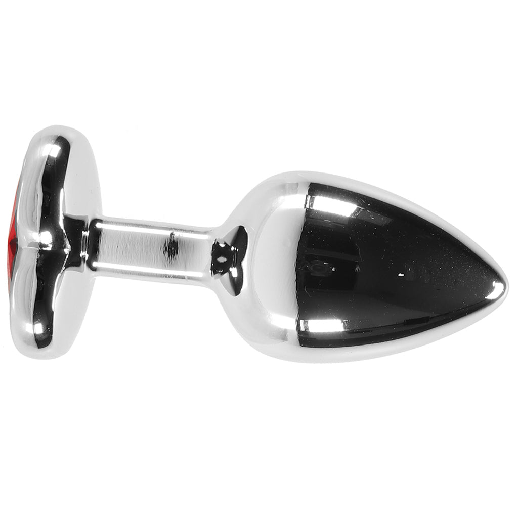 Sparkling Desire: Booty Sparks Small Red Heart Gem Aluminum Anal Plug