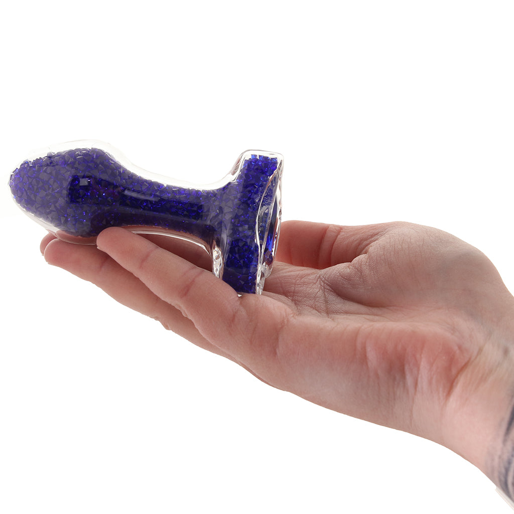 Oh My Gem Lustre Glass Butt Plug in Blue