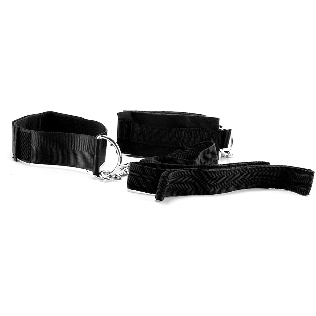 Lux Fetish Deluxe Bondage Play: Adjustable Collar, Cuffs & Leash Set