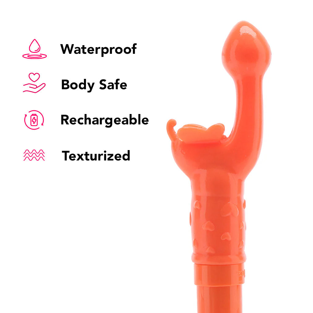 Rechargeable Butterfly Kiss Vibe in Orange