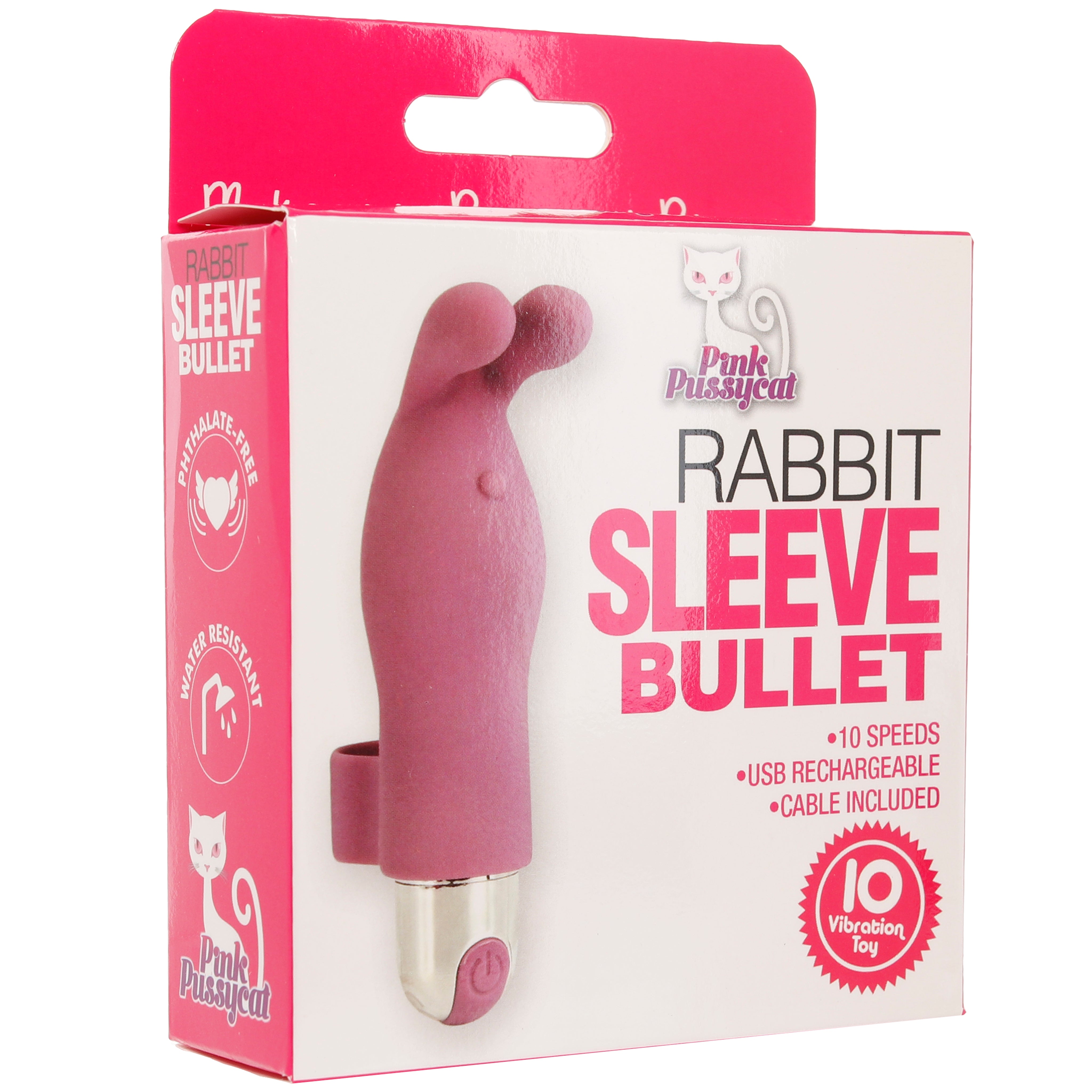 Pink Pussycat Rabbit Sleeve Finger Vibe