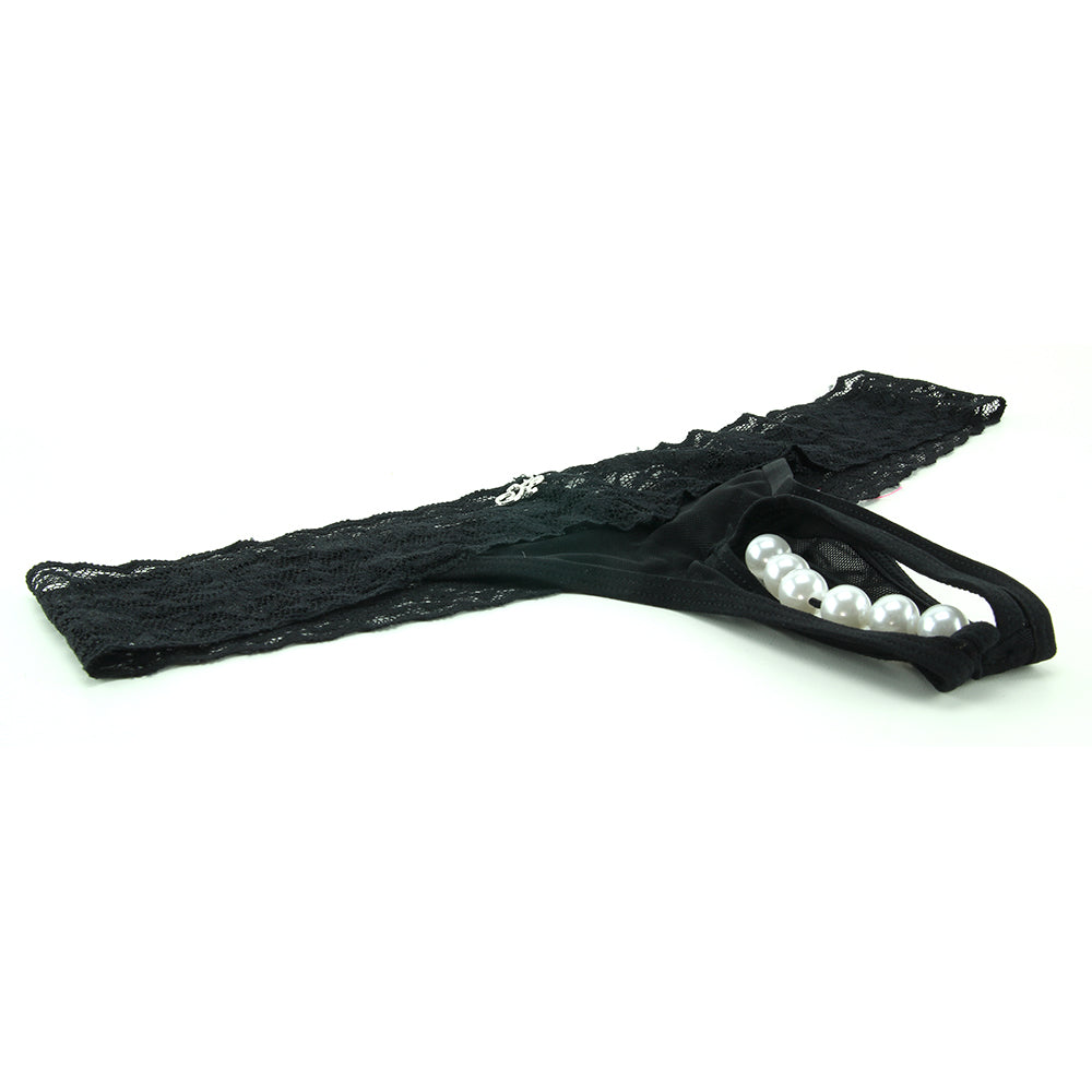 Hustler Stimulating Panties with Pearl Pleasure Beads Black in M/L - Vibrators - HoneyHugs Canada (View 3)