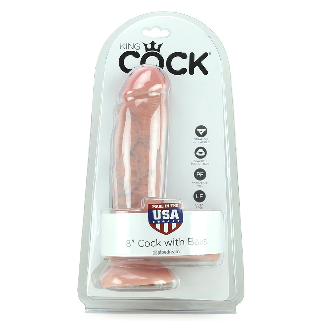 King Cock 8 Inch Cock with Balls in Flesh