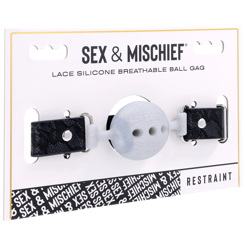 Sex & Mischief Lace Silicone Ball Gag | Breathable Elegance for Sublime Control