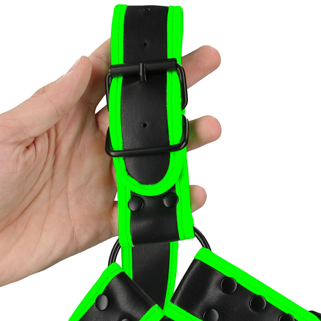 Ouch! Luminous Bulldog Harness | Glow-in-the-Dark Kink Statement Wear
