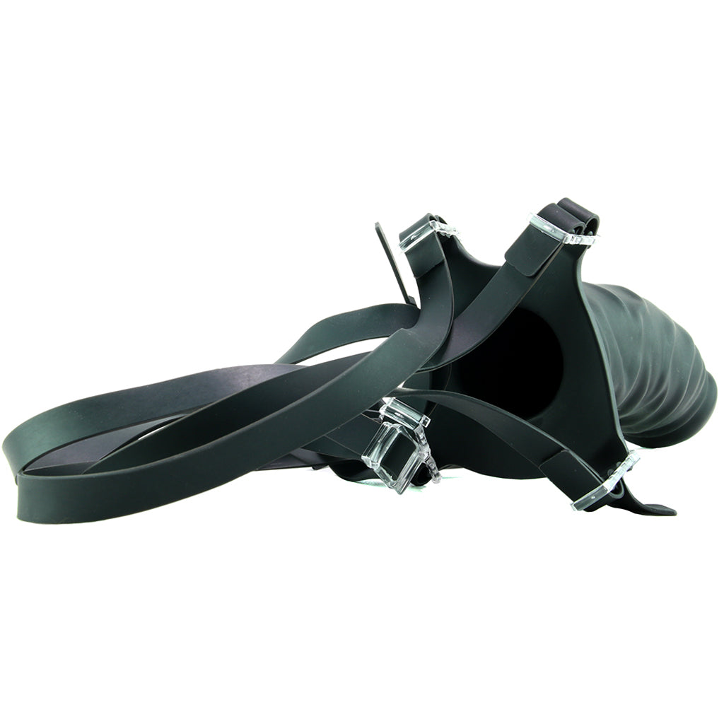 Extreme 7 Inch Silicone Hollow Strap-On in Black