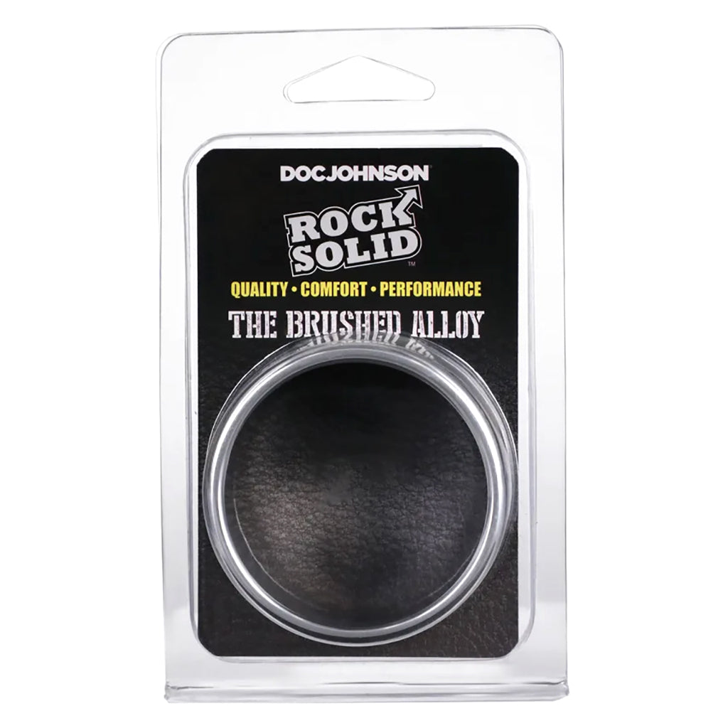 Rock Solid The Brushed Alloy Cock Ring in Large