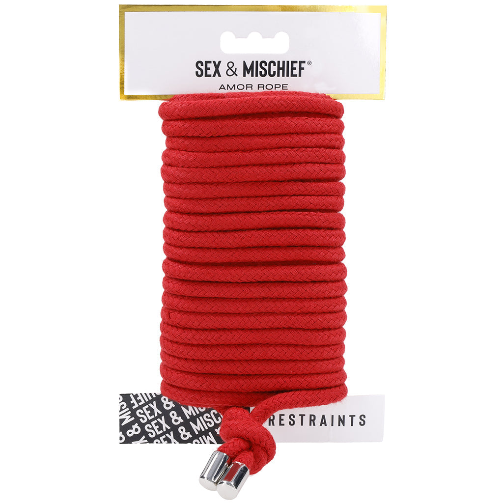 Sex & Mischief Amor Bondage Ropes | Premium Red Cotton for Exquisite Shibari