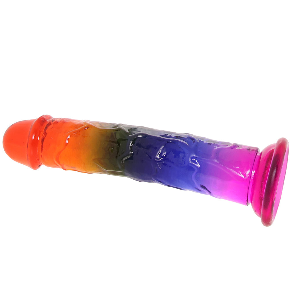 Crystal Jellies 7.5 Inch Classic Dildo in Rainbow