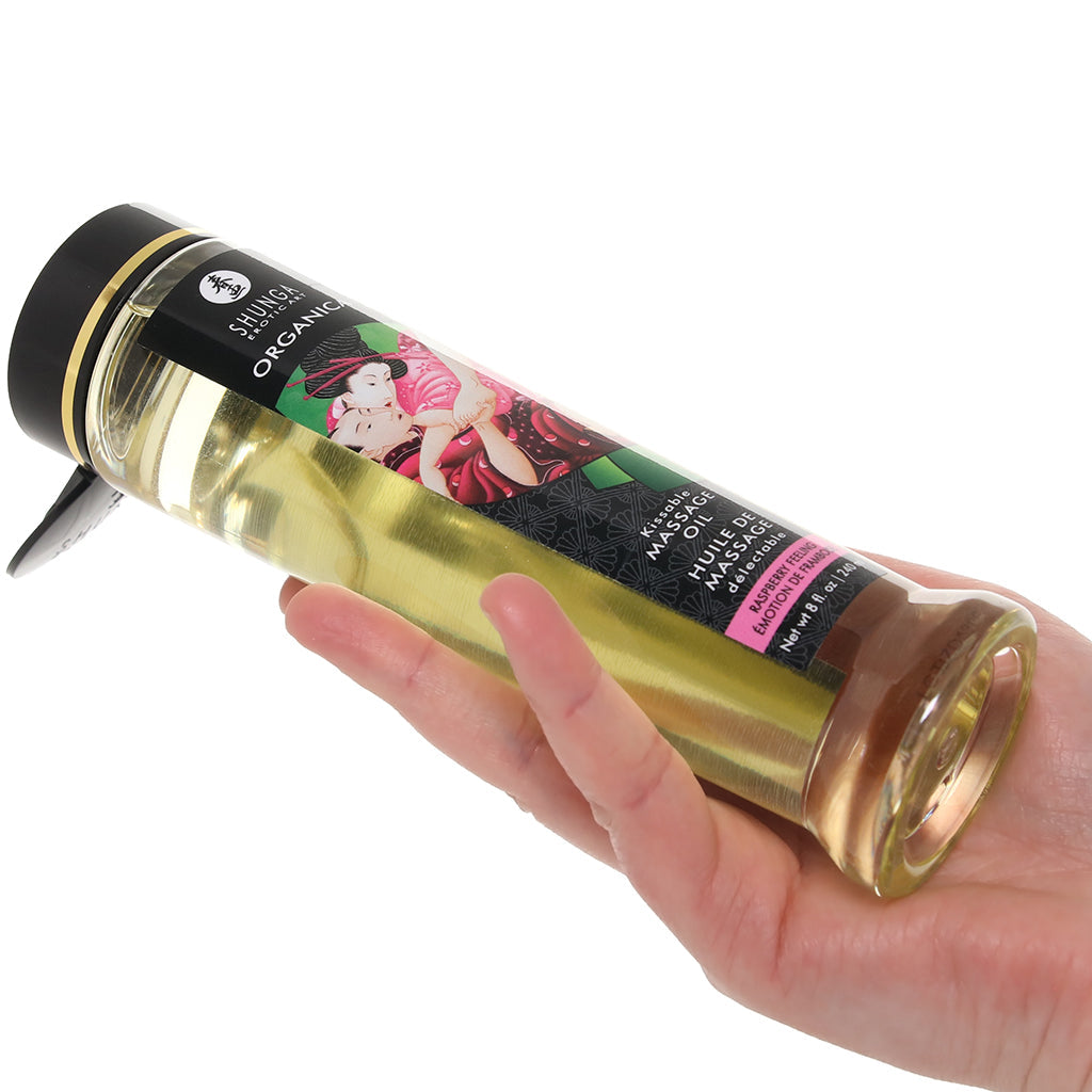 Organica Kissable Massage Oil 8oz/240ml in Raspberry