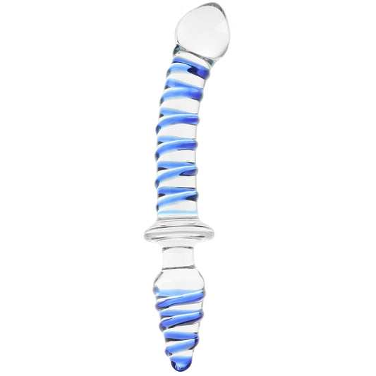 gläs Mr. Swirly: 10-Inch Double-Ended Swirl Glass Dildo & Butt Plug for G-Spot & Prostate