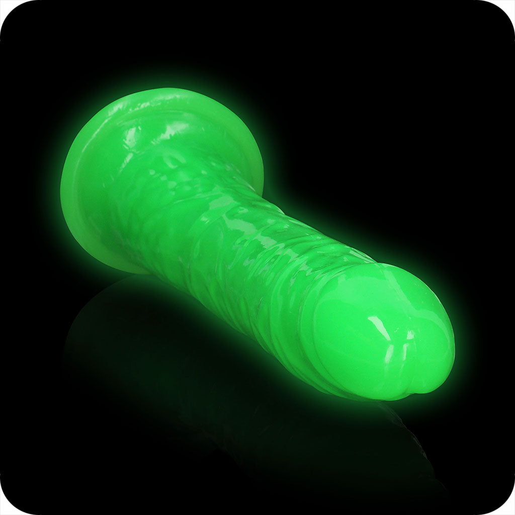 RealRock Glow In The Dark 11 Inch Slim Dildo in Green