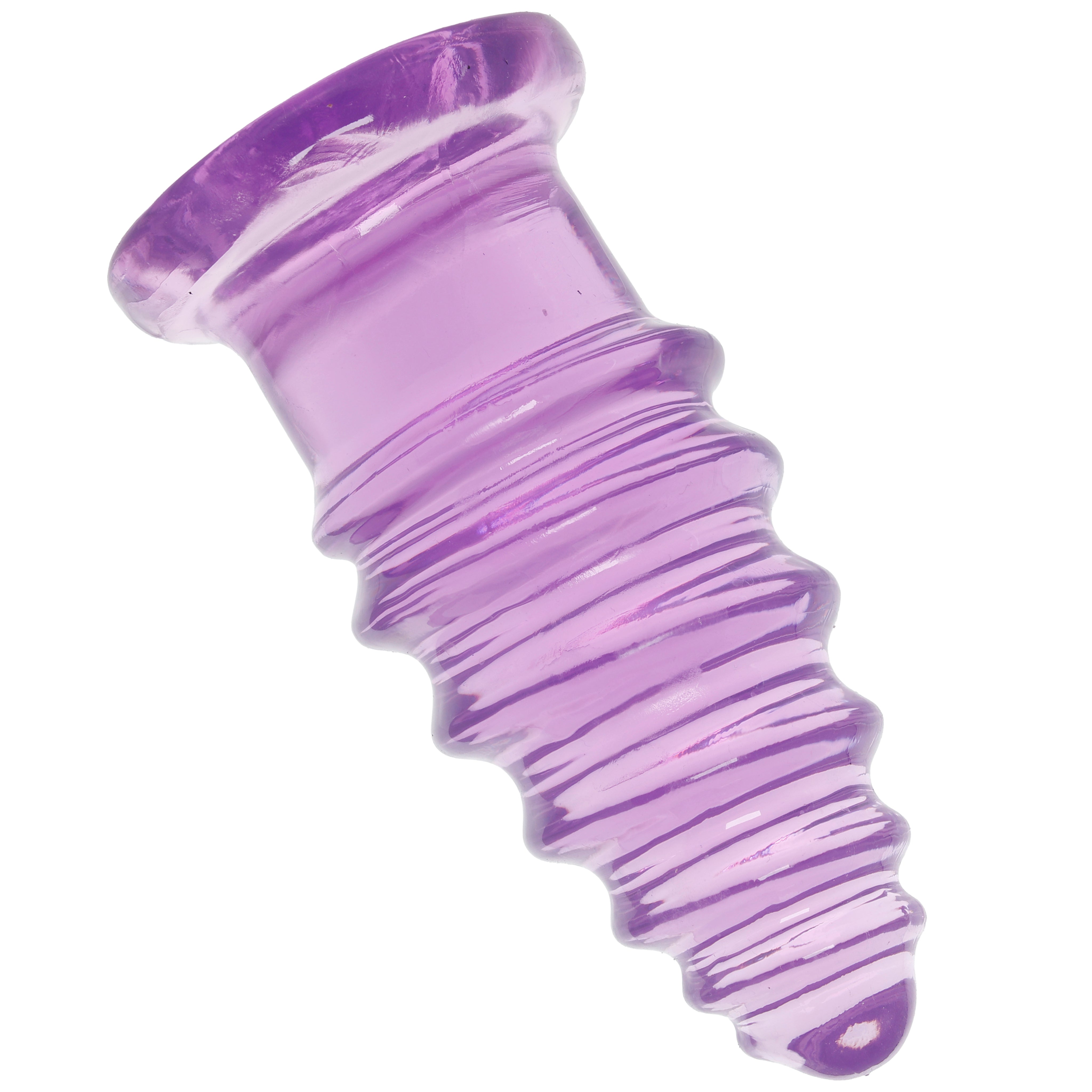 Crystal Jellies 6 Inch Anal Twist Butt Plug in Purple