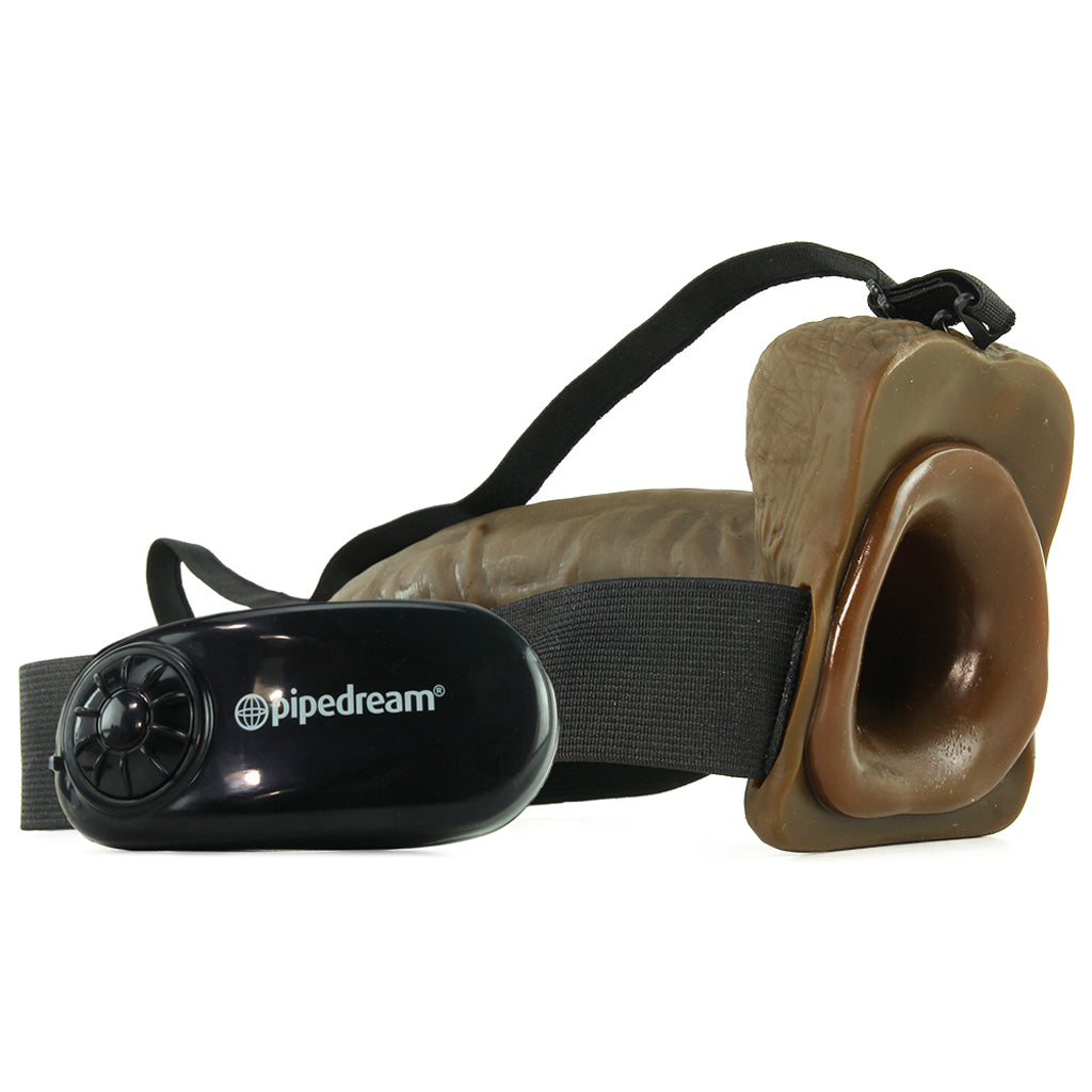 Fetish Fantasy Series Fetish Fantasy Vibrating 9 Inch Hollow Strap-On in Brown - Bondage - HoneyHugs Canada (View 3)