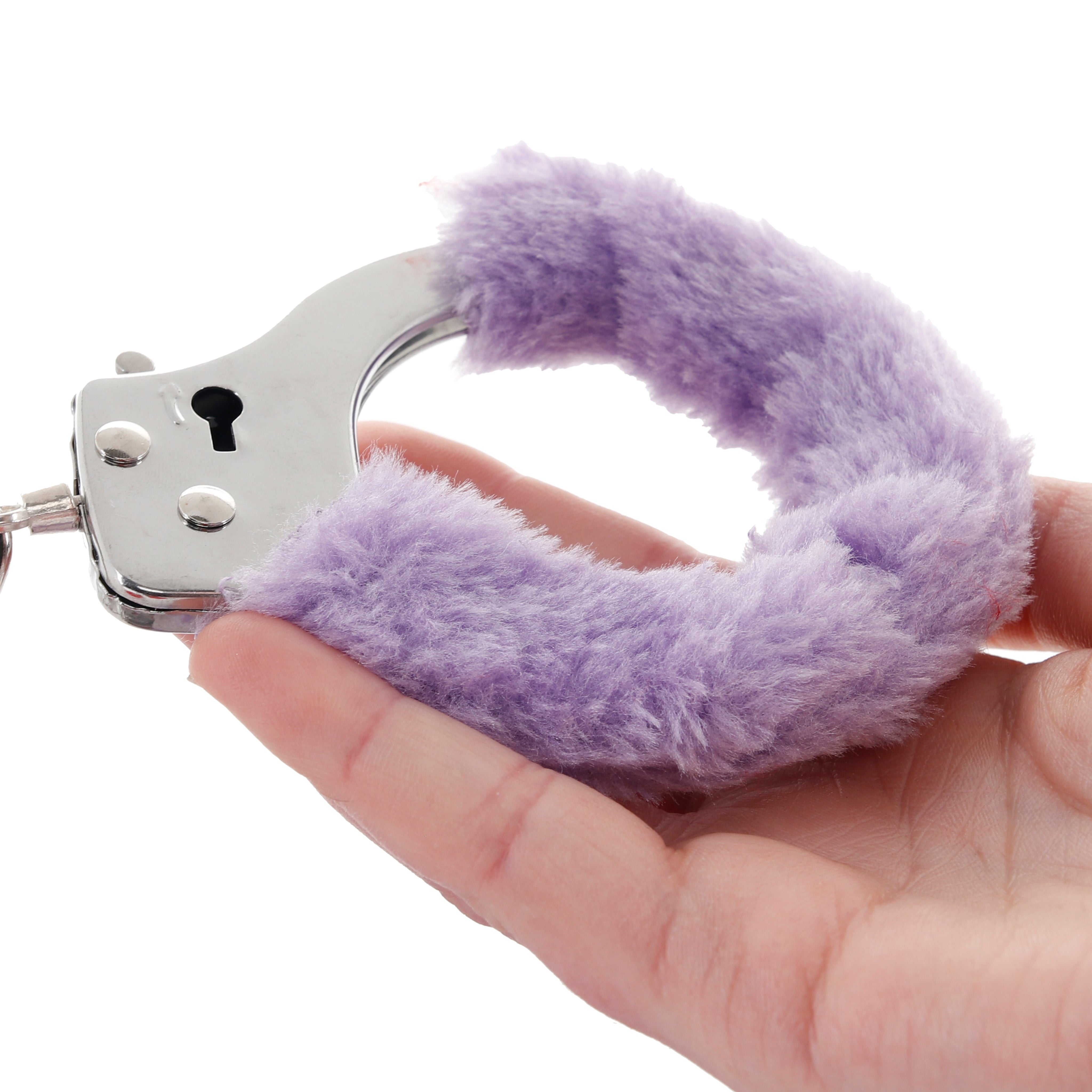 Furry Hand Cuffs in Lavender