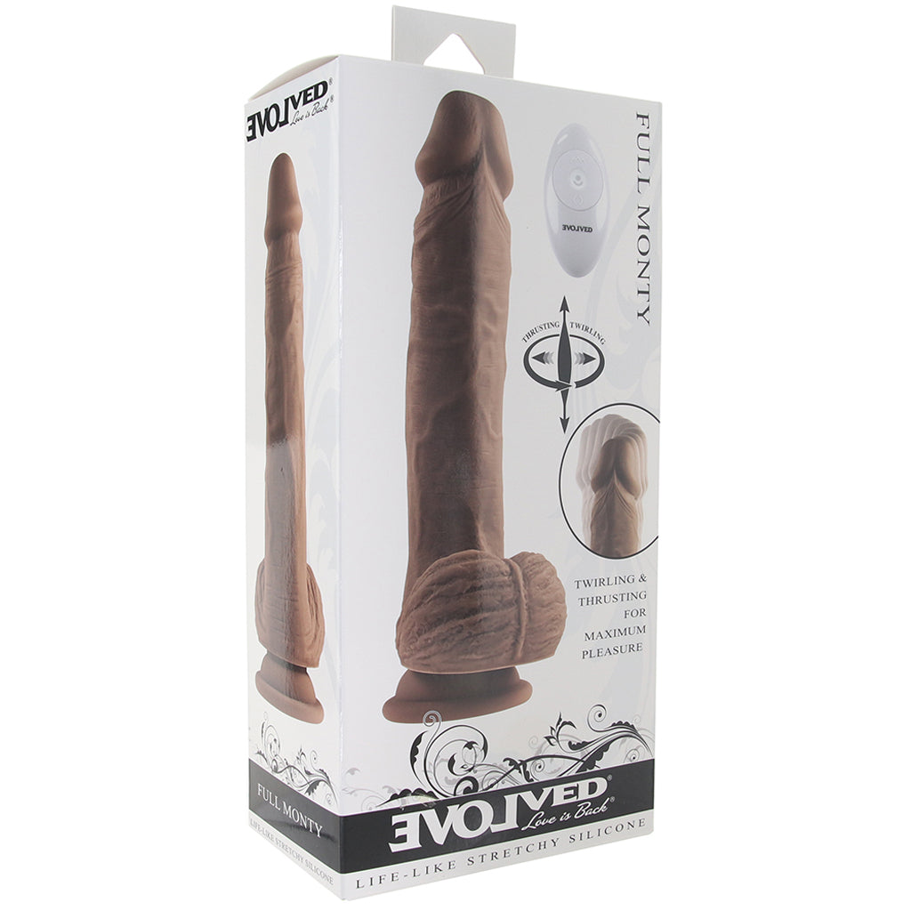 Evolved Novelties Full Monty 9 Inch Thrusting and Twirling Dildo in Dark - Vibrators - HoneyHugs Canada (View 6)