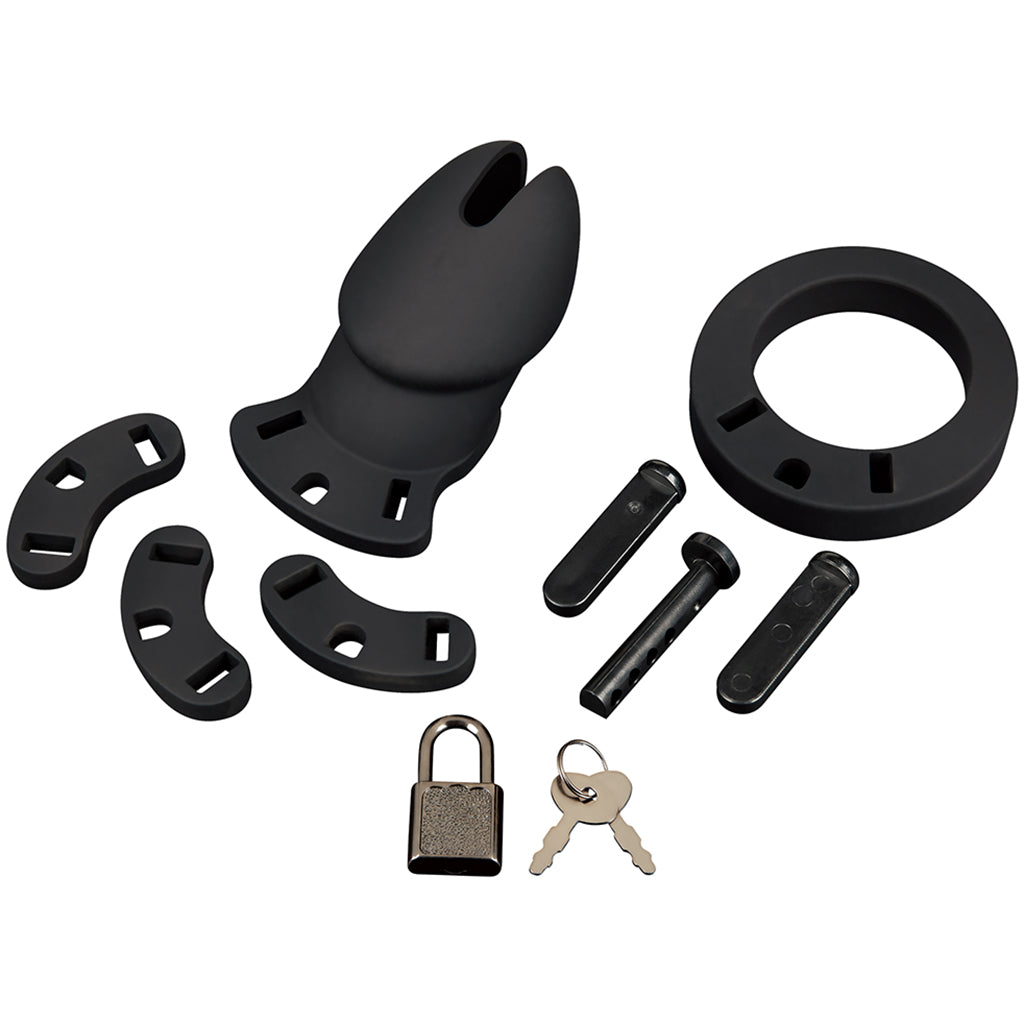Blue Line Silicone Chastity Cage – Master Your Desires with Unrivaled Black Silicone